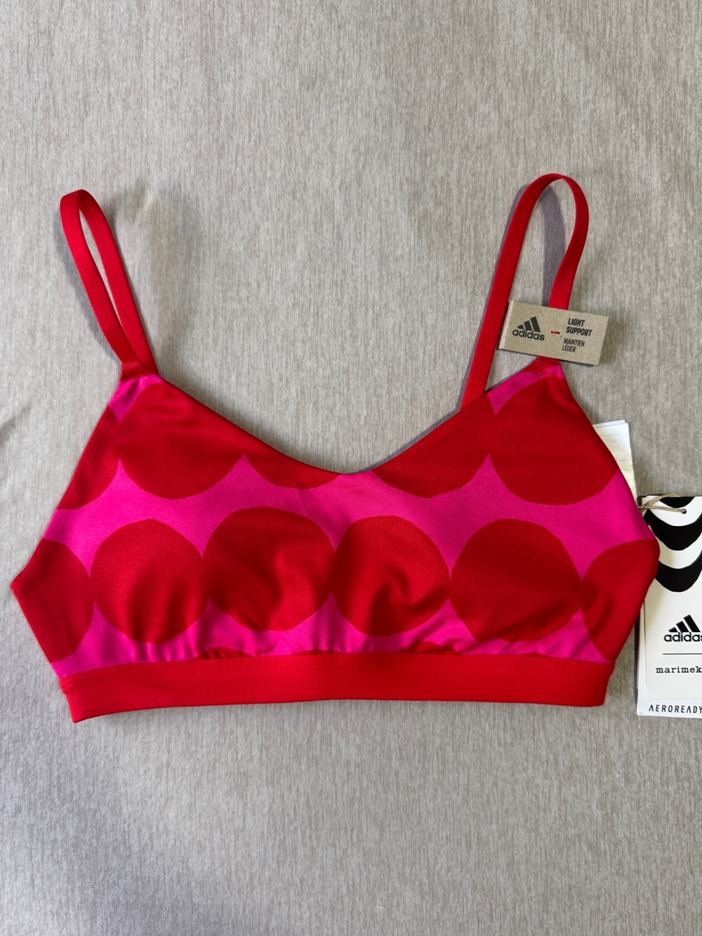 Adidas x Marimekko All Me Sports Bra Räsymatto Pink Red NWT S